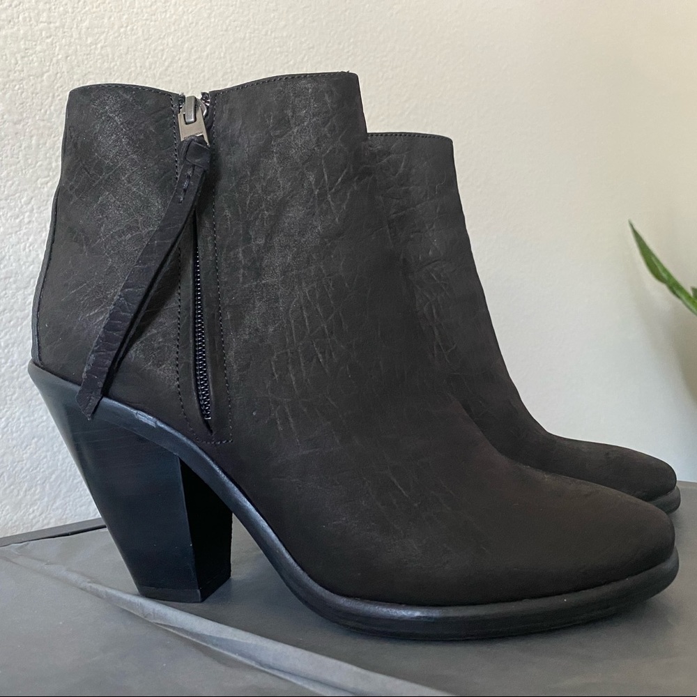 All Saints Jonas Black Leather Bootie 40